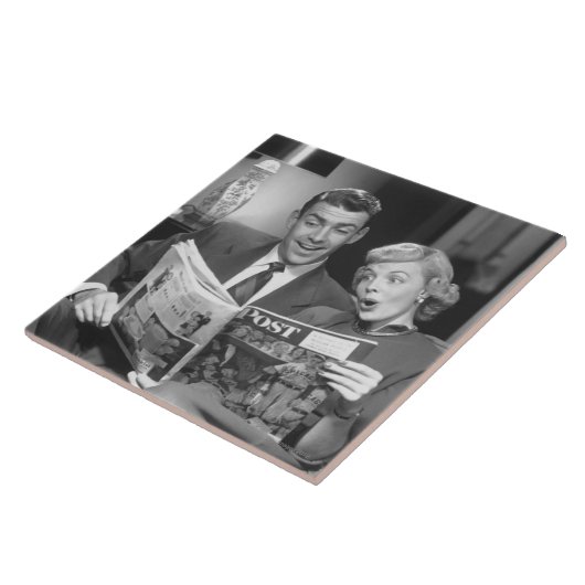 Paar Reading Magazine Tegeltje (Zijkant)
