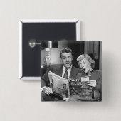 Paar Reading Magazine Vierkante Button 5,1 Cm (Voorkant /achterkant)