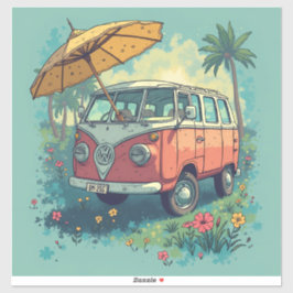 Paar reisauto sticker