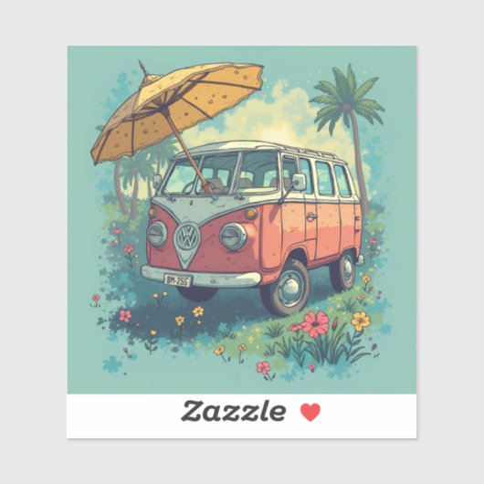 Paar reisauto sticker (Vel)