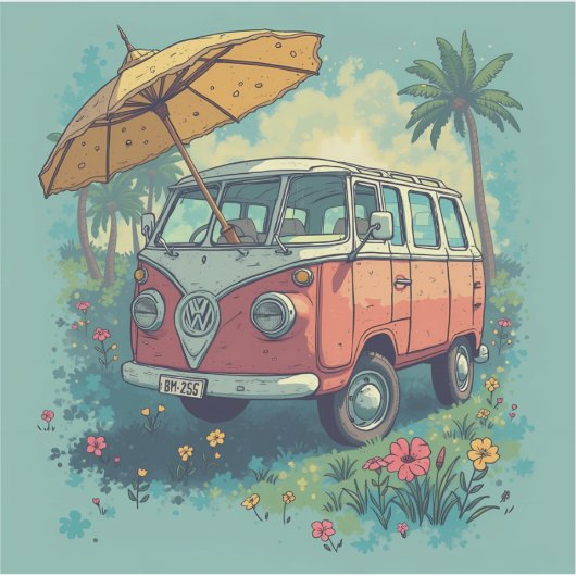 Paar reisauto sticker (Voorkant)