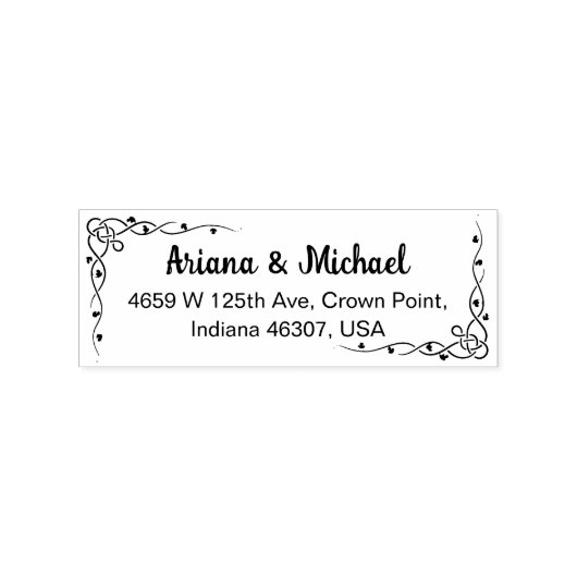 Paar Return Address, Weddenschap of Familie Rubberstempel (Afrduk)