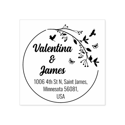 Paar Return Address, Weddenschap of Familie Rubberstempel (Afrduk)