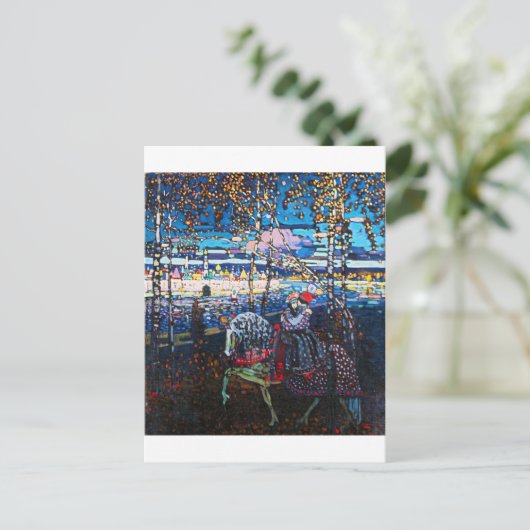 Paar Riding a White Horse, Wassily Kandinsky Briefkaart (Staand voorkant)