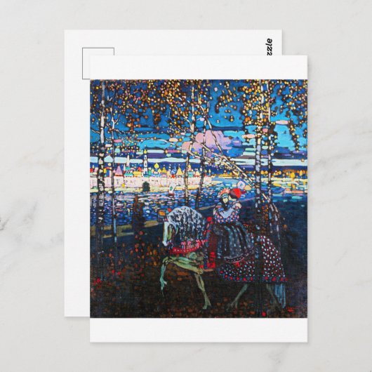 Paar Riding a White Horse, Wassily Kandinsky Briefkaart (Voorkant / Achterkant)