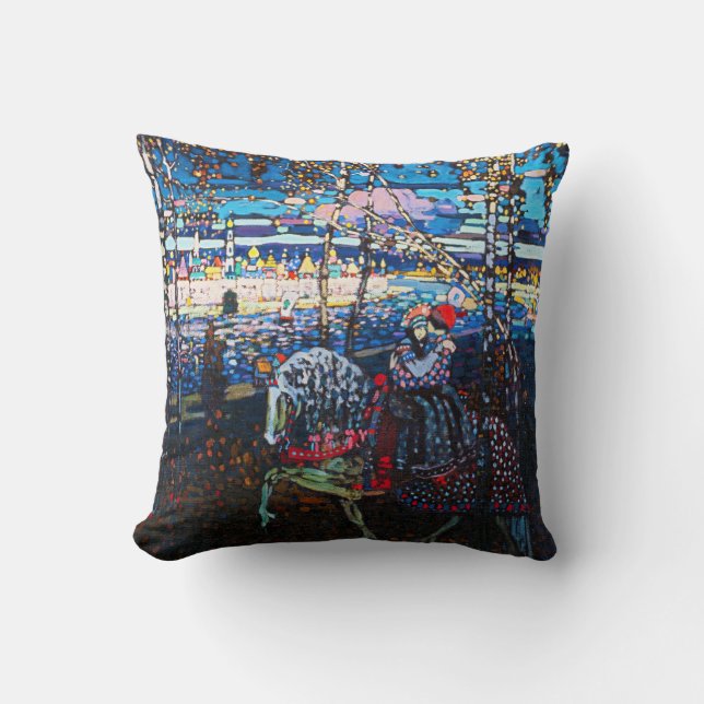 Paar Riding a White Horse, Wassily Kandinsky Kussen (Voorkant)