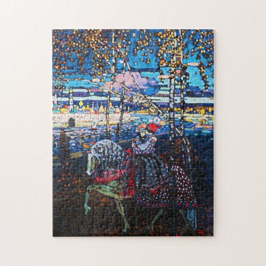 Paar rijdend op een wit paard, Wassily Kandinsky Legpuzzel (Verticaal)
