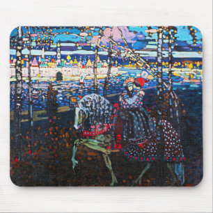 Paar rijdend op een wit paard, Wassily Kandinsky Muismat