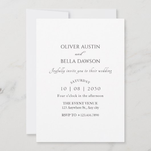 Paar rijdt op een autobruiloft kaart (Achterkant)