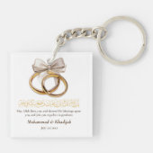 Paar Ring Dua voor Pas getrouwd Moslim Bruiloft Ni Sleutelhanger (Achterkant)
