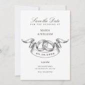  paar ring minimalistische bruiloft save the date (Voorkant)