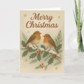 Paar Robins kerst Kaart (Voorkant)