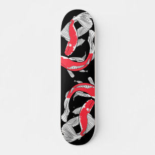 Paar rode Japanse koi vis Persoonlijk Skateboard
