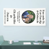 Paar Ronde Foto Zwart-Wit Huwelijk Welkom Spandoek (Beurs)