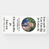 Paar Ronde Foto Zwart-Wit Huwelijk Welkom Spandoek (Horizontaal)