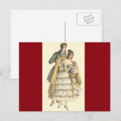  Paar Rood Victoriaans Kerstmis Briefkaart (Voorkant / Achterkant)