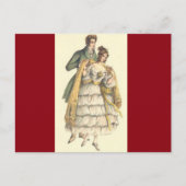  Paar Rood Victoriaans Kerstmis Briefkaart (Voorkant)