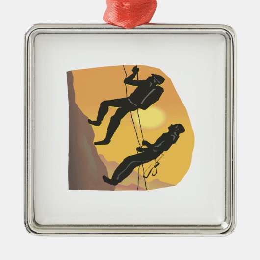 Paar-rotsklimmer Metalen Ornament (Voorkant)