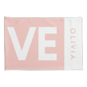 Paar roze blauwe serif liefde typografie moderne kussensloop (Achterkant-Rechts)