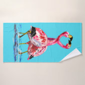 Paar Roze Flamingo Badhanddoek (Badhanddoek)