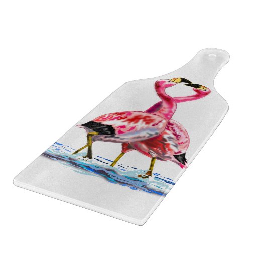 Paar roze flamingo snijplank (Hoek)