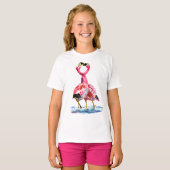 Paar Roze Flamingo T-shirt (Voorkant volledig)