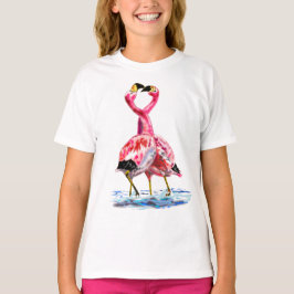 Paar Roze Flamingo T-shirt