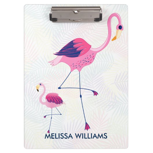 Paar roze flamingo's illustratie klembord (Voorkant)