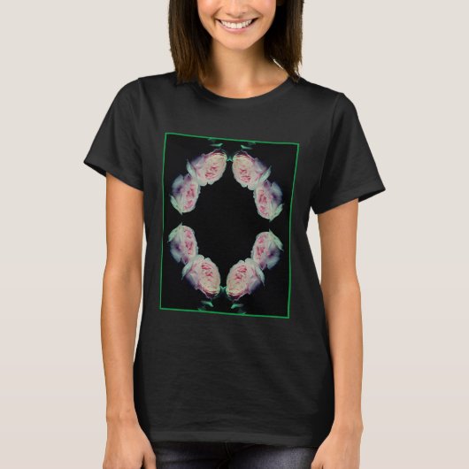 Paar Roze Rozen Abstract T-shirt (Voorkant)