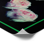 Paar Roze Rozen Bloemstuk Abstracte Kunst Poster (Hoek)