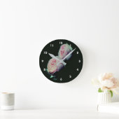 Paar Roze Rozen Bloemstuk Ronde Klok (Huis)