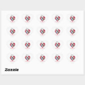 Paar Rozen waterverf 10e bruiloft Jubileum Hart Sticker (Vel)