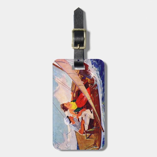 Paar Sailing door R.J. Cavaliere Bagagelabel (Voorkant verticaal)