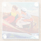 Paar Sailing door R.J. Cavaliere Glazen Onderzetter (Achterkant)