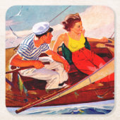 Paar Sailing door R.J. Cavaliere Kartonnen Onderzetters (Voorkant)