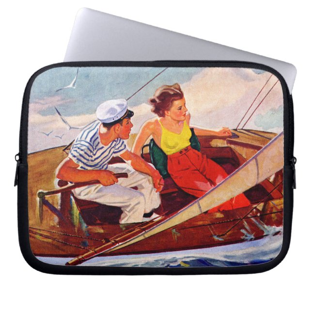 Paar Sailing door R.J. Cavaliere Laptop Sleeve (Voorkant)