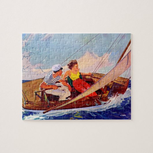 Paar Sailing door R.J. Cavaliere Legpuzzel (Horizontaal)
