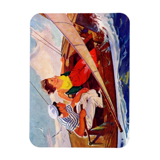 Paar Sailing door R.J. Cavaliere Magneet (Verticaal)