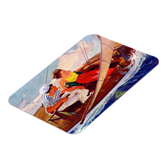 Paar Sailing door R.J. Cavaliere Magneet (Linkerzijde)