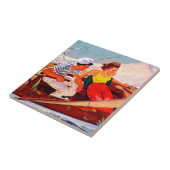 Paar Sailing door R.J. Cavaliere Tegeltje (Zijkant)