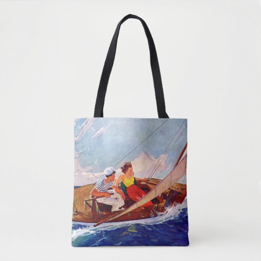 Paar Sailing door R.J. Cavaliere Tote Bag (Voorkant)