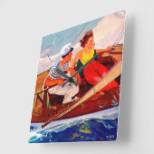 Paar Sailing door R.J. Cavaliere Vierkante Klok (Hoek)