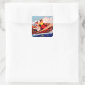 Paar Sailing door R.J. Cavaliere Vierkante Sticker (Tas)