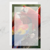 Paar Scarlet Macaws Briefpapier (Voorkant / Achterkant)