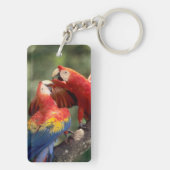 Paar Scarlet Macaws Sleutelhanger (achterkant)