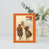  paar schaatsen, windmolen, Nederland Briefkaart (Staand voorkant)