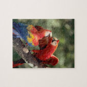 Paar scharlaken ara's legpuzzel (Horizontaal)