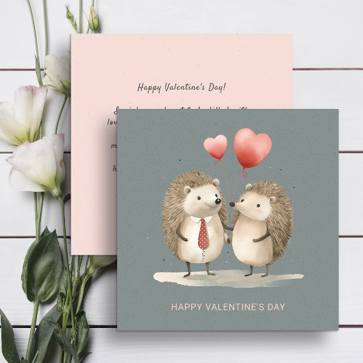 Paar schattige egels Valentijnsdag Feestdagenkaart