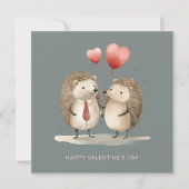 Paar schattige egels Valentijnsdag Feestdagenkaart (Voorkant)