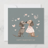 Paar schattige honden Valentijnsdag Feestdagenkaart (Voorkant)